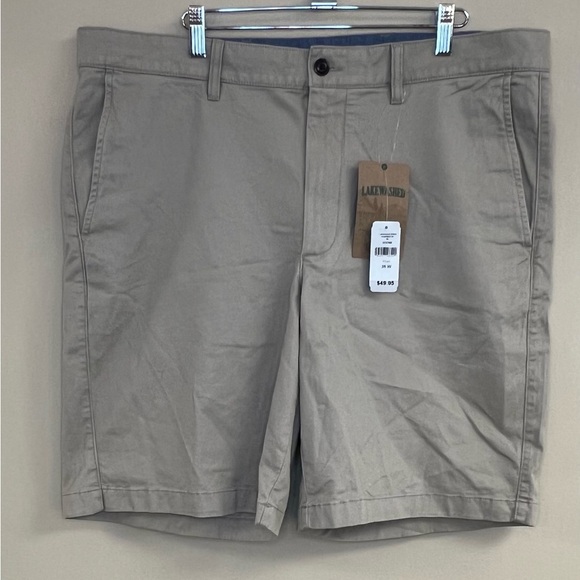 NWT LL Bean Lake Washed Stretch Khaki Shorts - Picture 1 of 7
